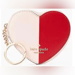 Kate Spade love Shack Sweet Heart Coin Purse Keychain Bag Charm